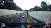 Bikers meet truck