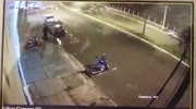 Dude runs in a wrong direction and gets killed by a car