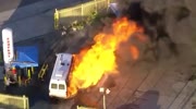 Truck burns in flames