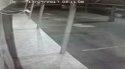 Motorcycle crushed by truck