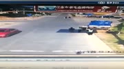 Cop and driver thrown in the air by blind driver