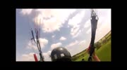 Guy crashes hard with paramotor