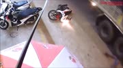 Rider falls under the truck and dies on spot