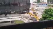 Building demolishing goes wrong