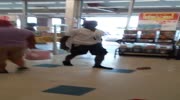 Black belt ninja gets knocked out by store manager