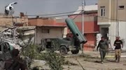 Launch of a powerful IRAM mounted on a Humvee (Iraq's Emergency Response Brigade E. R. B.)
