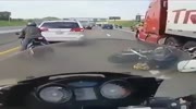 Biker narrowly escapes certain death