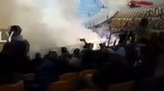 Flares come out of control in stadium