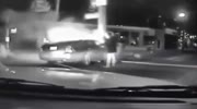 Car crashes in flames subject to within