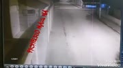 Moment is that motorcyclist is run over