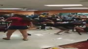 Mass brawl in a fastfood