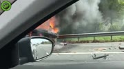 Car explode on highway A2 .