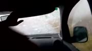 Ice breaks windshield