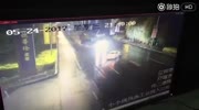 Truck overturns crushing a car after crash with another truck