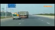 A crazy truck driver ..