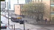 Bus driver uses bus to knock pedestrian from the street