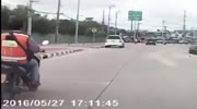 Rider gets into a double trouble