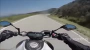 A biker collides with a truck .. (repost)