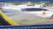 Car crashes in reverse against wall