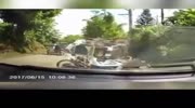 motorcycle falls to the floor