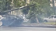 A routine tank accident in the center of Minsk ..