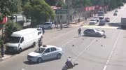 motorcyclist collides with car