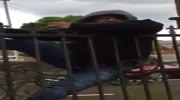 drunk caught in the door grating