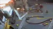 A gas tanker explodes on a laborer ..