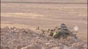 Syria Army Machine Gunner Has Close Call With Incoming Rounds