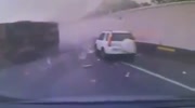 Tailgaiting speeding bus overturns (repost)