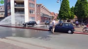Passing a firehose goes wrong.