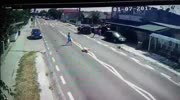 Woman killed crossing the street.