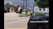 Bike thief gets hit by truck