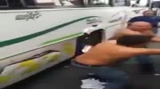 Bus drivers fight in Mexico