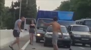 Epic drivers fight in Russia