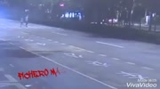 Run over and sent to fly