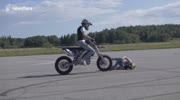 CoPilot drops from front in maneuver of motorcycle