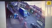 Stolen lorry Epic destruction in a quite neighborhood