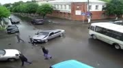 Drivers crash their cars and they end up in fight