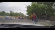 Amazing Kick by woman wearing a red shirt