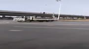 truck damaged without control
