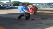 Gas Station Attendant Beats a Shoplifter