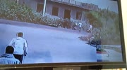 Car runs over motorcyclist and runs away