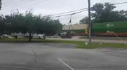 Train destroys the trailer