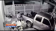 Dude shoots himself in a head in a pick up truck