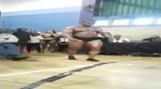 Bodybuilder attempts a flip and breaks his neck