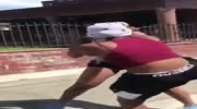 Girl wins a fight against two