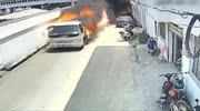 Truck driver decides to move on in flames