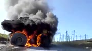 Biggest truck in the world on fire