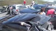 Many victims in a huge crash
